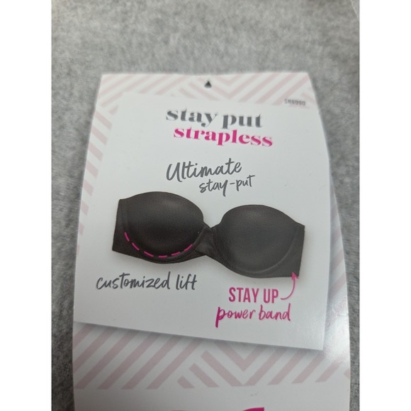 Maidenform Stay Put Strapless Bra 34C Custom Lift Pick Me Up Power Band Tan NEW - Picture 9 of 12